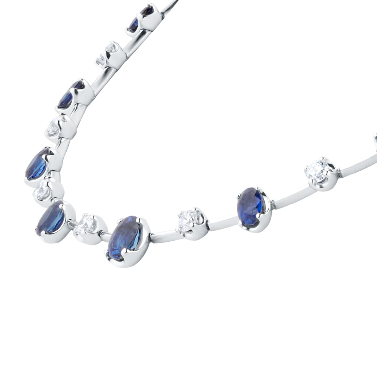 Mappin & Webb 18ct White Gold Sapphire & 3.05cttw Diamond Necklace