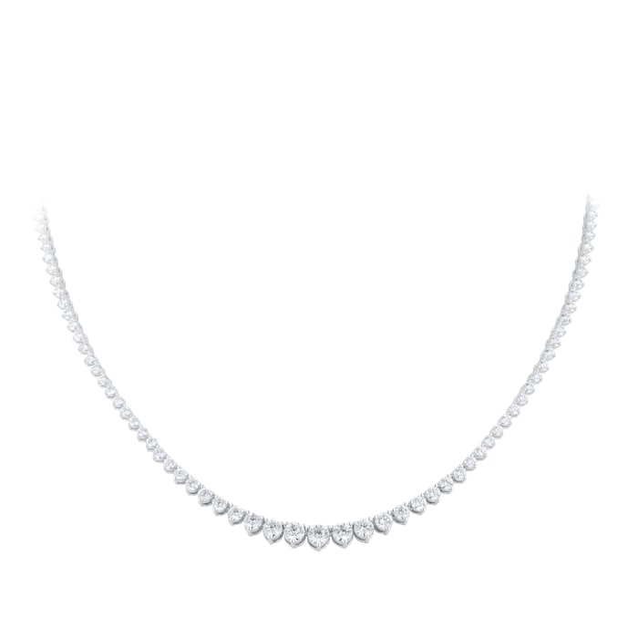 Goldsmiths 18ct White Gold 5.00cttw Brilliant Cut Graduated Diamond Line Necklace