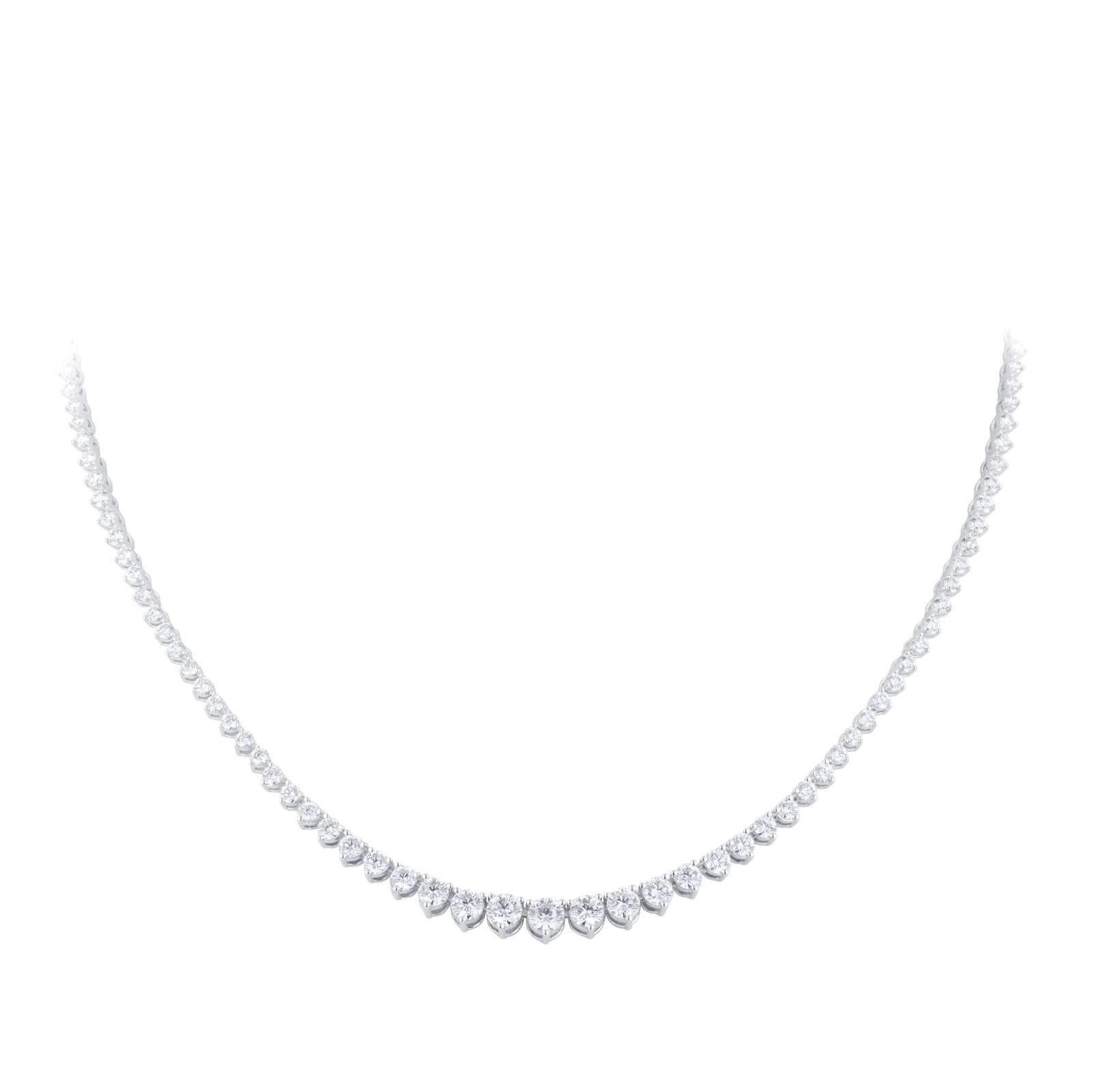 Goldsmiths 18ct White Gold 5.00cttw Brilliant Cut Graduated Diamond Line Necklace