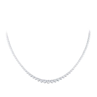 Goldsmiths 18ct White Gold 5.00cttw Brilliant Cut Graduated Diamond Line Necklace