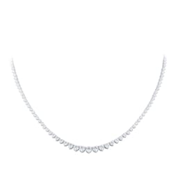12130377 - 18ct White Gold 5.00cttw Brilliant Cut Graduated Diamond Line Necklace