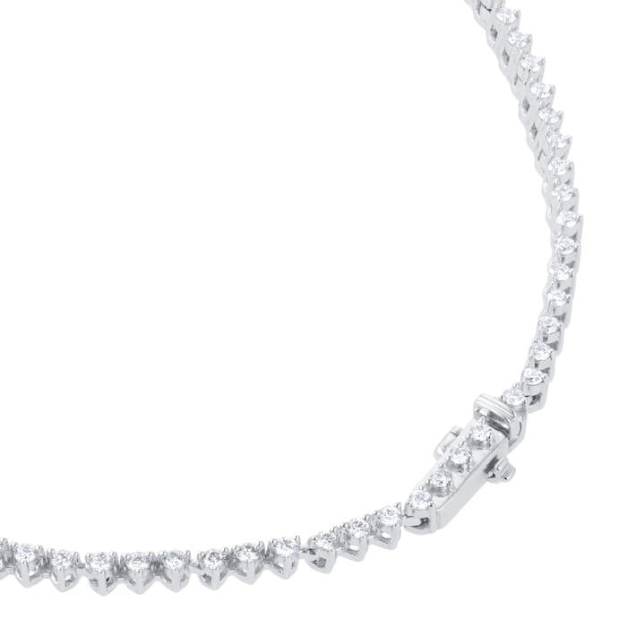 Goldsmiths 18ct White Gold 5.00cttw Brilliant Cut Graduated Diamond Line Necklace