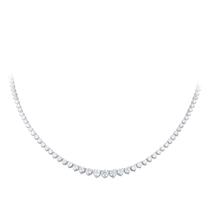Goldsmiths 18ct White Gold 7.00cttw Brilliant Cut Graduated Diamond Line Necklace