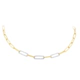 Mappin & Webb 18ct Yellow & White Gold 1.01cttw Diamond Paper link Chain