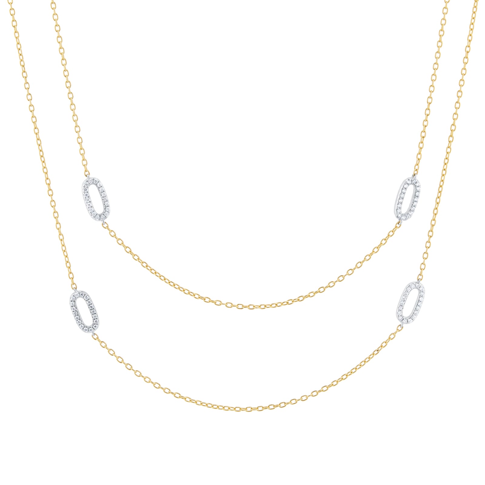 Mappin & Webb 18ct Yellow & White Gold 1.60cttw Diamond Paper link Chain Mappin & Webb 18ct Yellow & White Gold 1.60cttw Diamond Paper link Chain