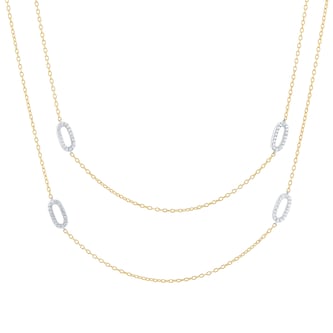Mappin 
Webb 18ct Yellow 
White Gold 1.60cttw Diamond Paper link Chain
