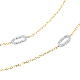 Mappin 
Webb 18ct Yellow 
White Gold 1.60cttw Diamond Paper link Chain