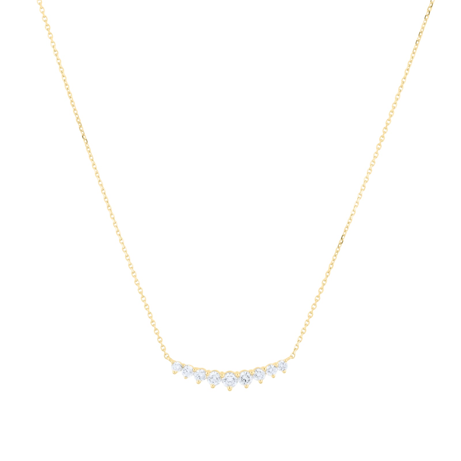 Goldsmiths 18ct Yellow Gold 0.70cttw Graduated Diamond Smile Necklace