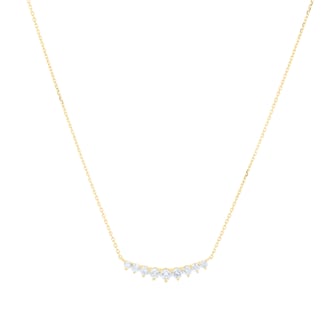 Goldsmiths 18ct Yellow Gold 0.70cttw Graduated Diamond Smile Necklace