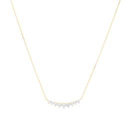 12130386 - 18ct Yellow Gold 0.70cttw Graduated Diamond Smile Necklace