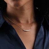 Goldsmiths 18ct Yellow Gold 0.70cttw Graduated Diamond Smile Necklace