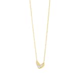 Goldsmiths 18ct Yellow Gold 0.70cttw Graduated Diamond Smile Necklace