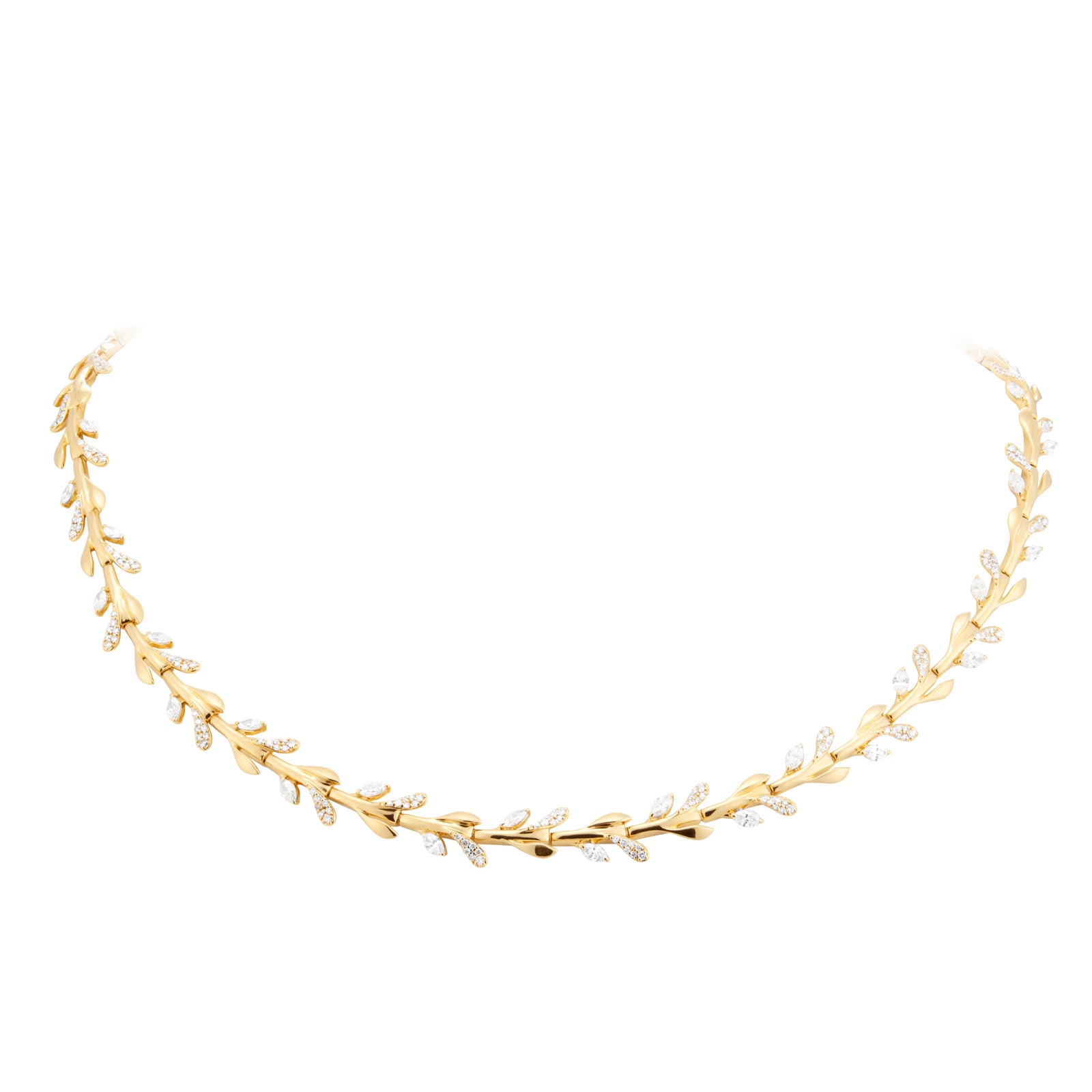 Mappin & Webb Vinea 18ct Yellow Gold 3.60cttw Diamond Necklace