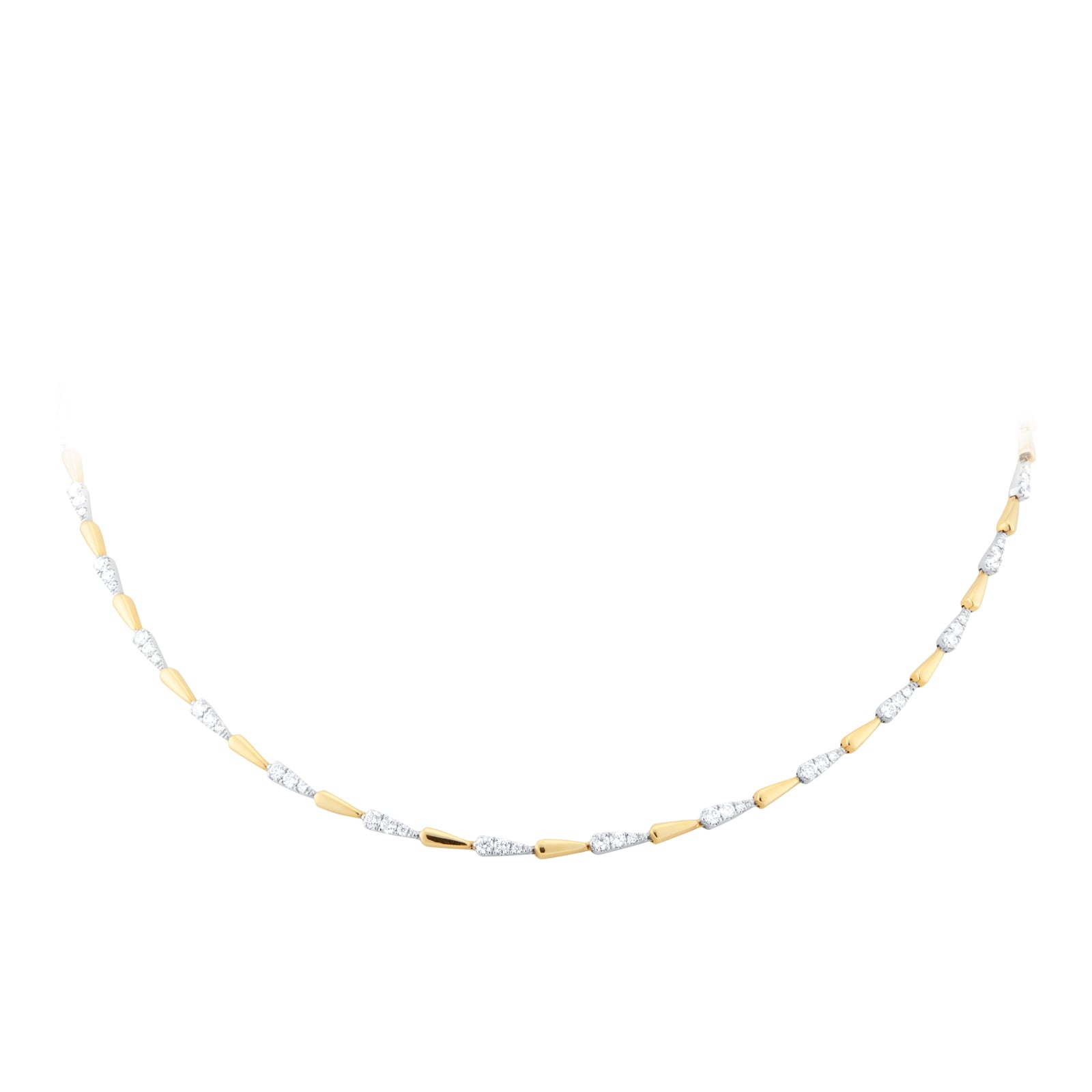 Mappin 
Webb 18ct Yellow 
White Gold 1.58cttw Diamond Pave Link Necklace