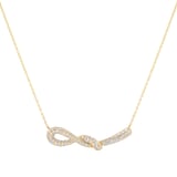 Mappin & Webb Libretto 18ct Yellow Gold 0.95cttw Diamond Pave Knot Necklace