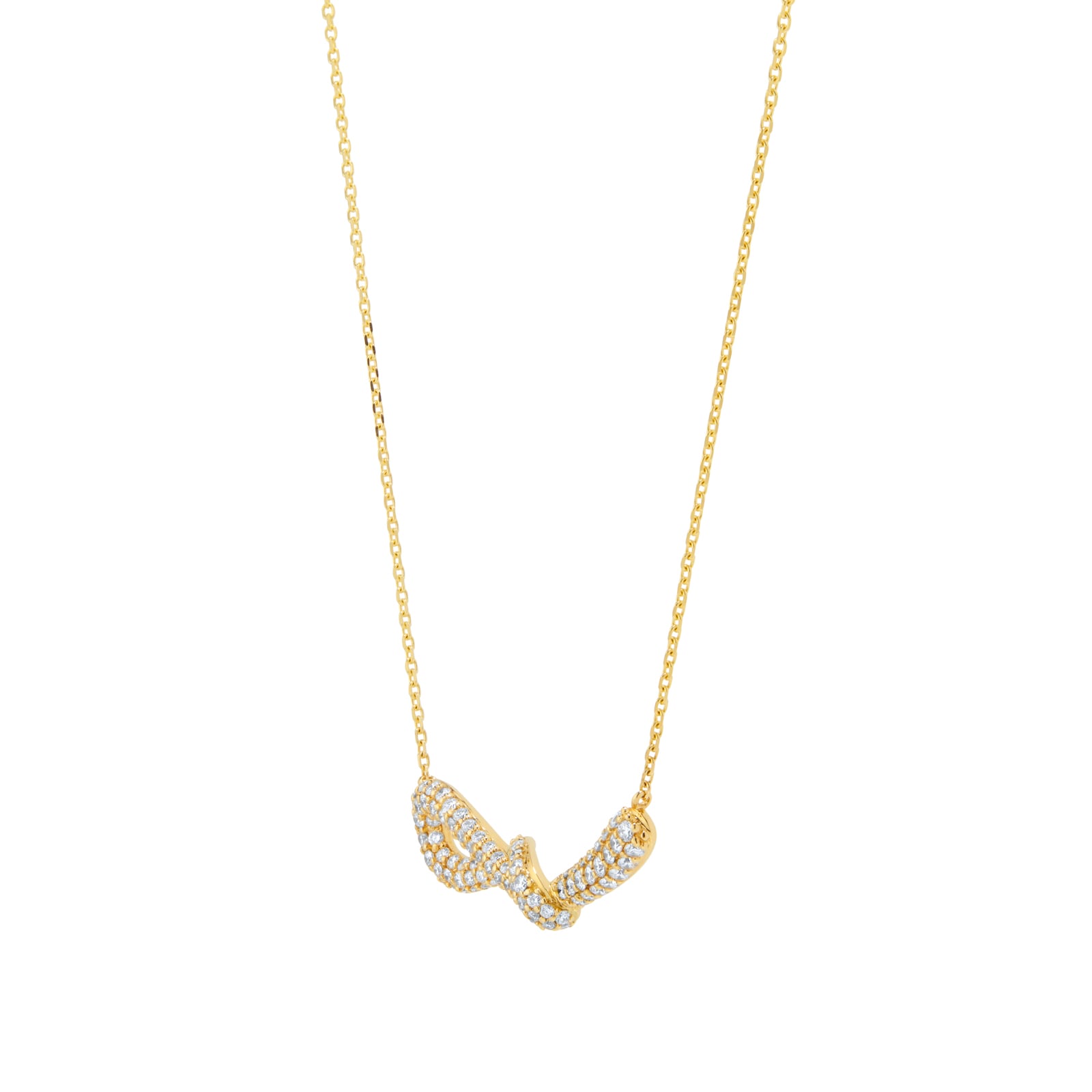 Mappin 
Webb Libretto 18ct Yellow Gold 0.95cttw Diamond Pave Knot Necklace