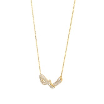 Mappin 
Webb Libretto 18ct Yellow Gold 0.95cttw Diamond Pave Knot Necklace
