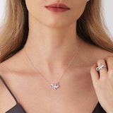 Mappin & Webb 18ct White Gold 0.35cttw Diamond Bow Necklace