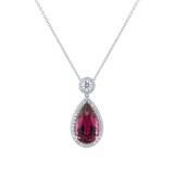 Mappin & Webb 18ct White Gold 5.87ct Pink Tourmaline & 0.79cttw Diamond Necklace