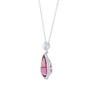 Mappin 
Webb 18ct White Gold 5.87ct Pink Tourmaline 
0.79cttw Diamond Necklace