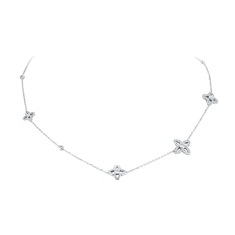 Mappin & Webb 18ct White Gold 1.35cttw Diamond Floral Necklace