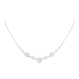 Goldsmiths 9ct White Gold 0.50cttw Diamond Cluster Necklace