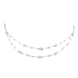 Mappin & Webb 18ct White Gold 2.50cttw Diamond Bezel Double Row Necklace