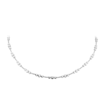 Mappin & Webb 18ct White Gold 2.00cttw Diamond Bezel Necklace
