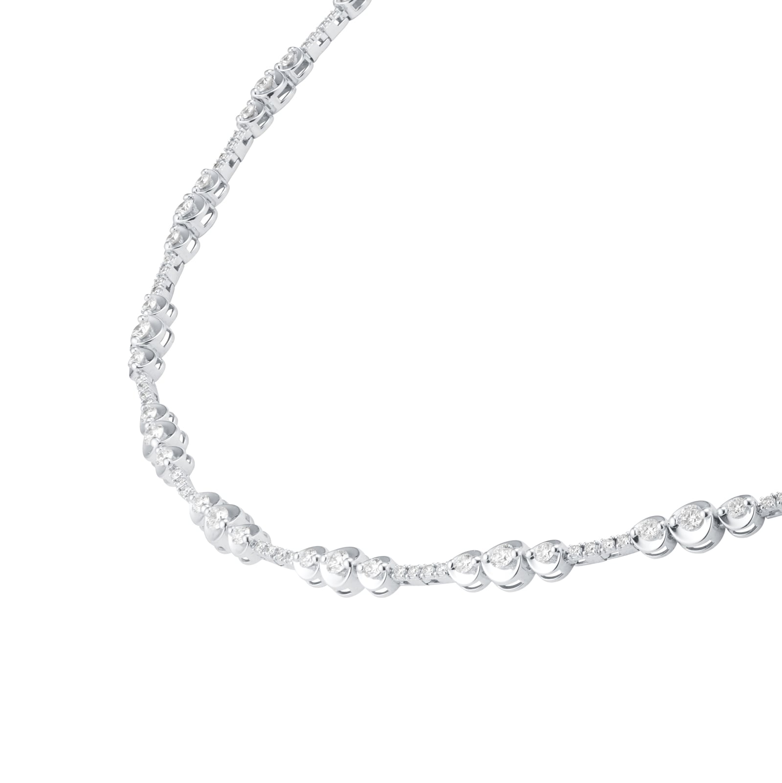 Mappin & Webb 18ct White Gold 2.00cttw Diamond Bezel Necklace
