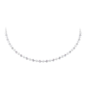 Mappin & Webb 18ct White Gold 1.90cttw Diamond & Pink Sapphire Necklace