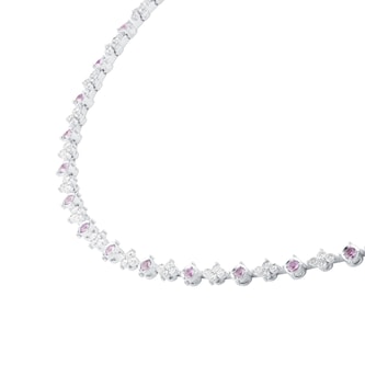 Mappin & Webb 18ct White Gold 1.90cttw Diamond & Pink Sapphire Necklace