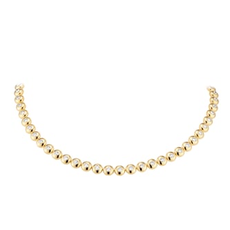 Mappin & Webb 18ct Yellow Gold 3.38cttw Diamond Bezel Necklace