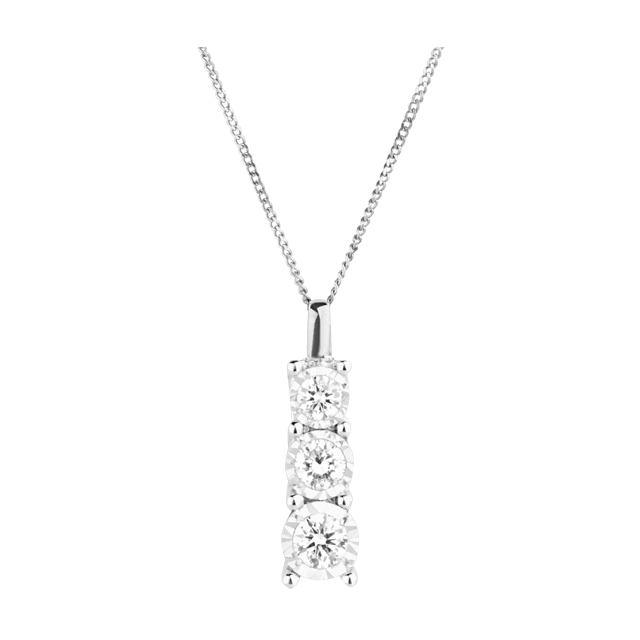 Goldsmiths 9ct Gold 0.24ct Brilliant Cut Diamond Pendant