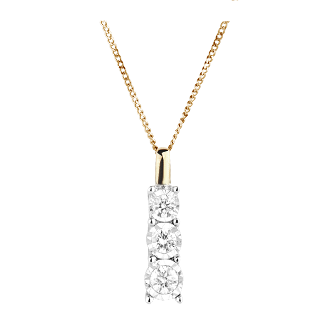 Goldsmiths 9ct Gold 0.24ct Brilliant Cut Diamond Pendant