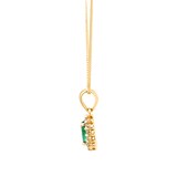 Goldsmiths 18ct Yellow Gold Emerald & Diamond Halo Pendant