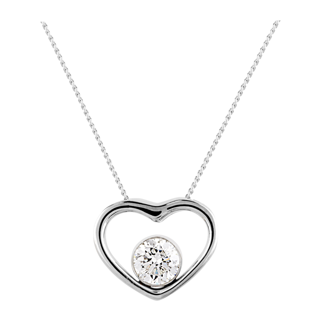 Goldsmiths 9 Carat Gold 0.20ct Floating Diamond Set Heart Pendant