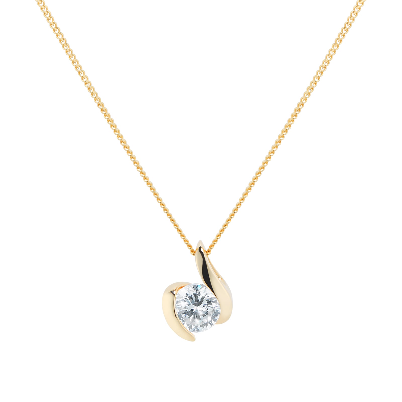 9ct gold chain with diamond pendant