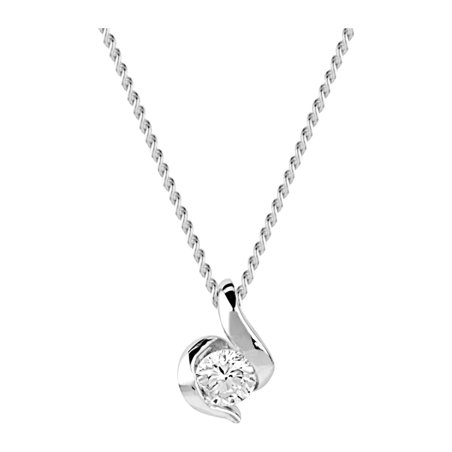 Goldsmiths 9ct White Gold 0.15ct Wrapped In Love Diamond Pendant