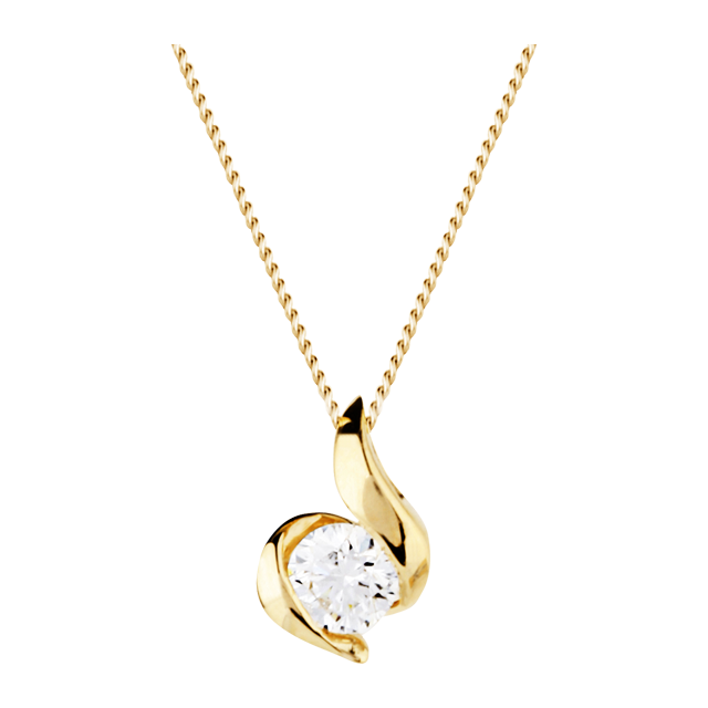 Goldsmiths 9 Carat Gold 0.15ct Wrapped In Love Diamond Pendant