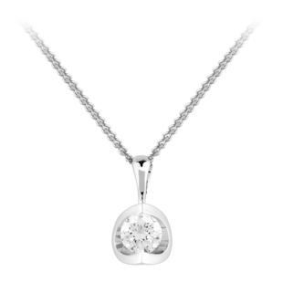 Goldsmiths 18ct Gold 0.40ct Tension Set Canadian Diamond Pendant