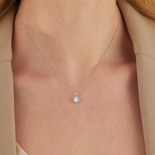 Goldsmiths 18ct Gold 0.40ct Tension Set Canadian Diamond Pendant