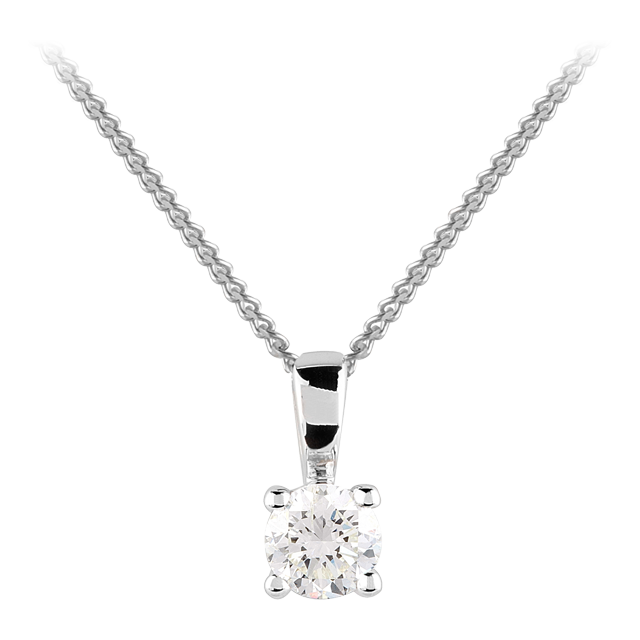 Goldsmiths 9 Carat Gold 0.25ct 4 Claw Canadian Diamond Pendant