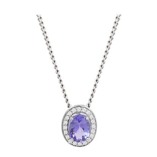 Goldsmiths 9ct Gold Oval Tanzanite Pendant