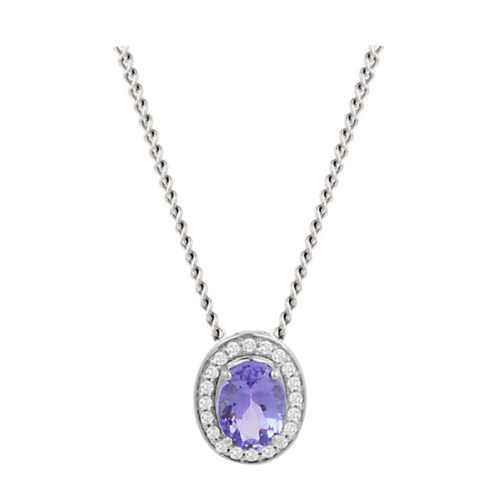 Goldsmiths 9ct Gold Oval Tanzanite Pendant