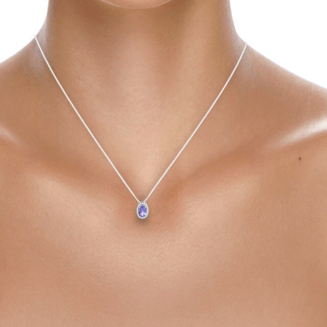 Goldsmiths 9ct Gold Oval Tanzanite Pendant Goldsmiths 9ct Gold Oval Tanzanite Pendant
