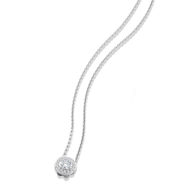 Mappin & Webb Fonteyn 18ct White Gold 0.40cttw Diamond Halo Pendant