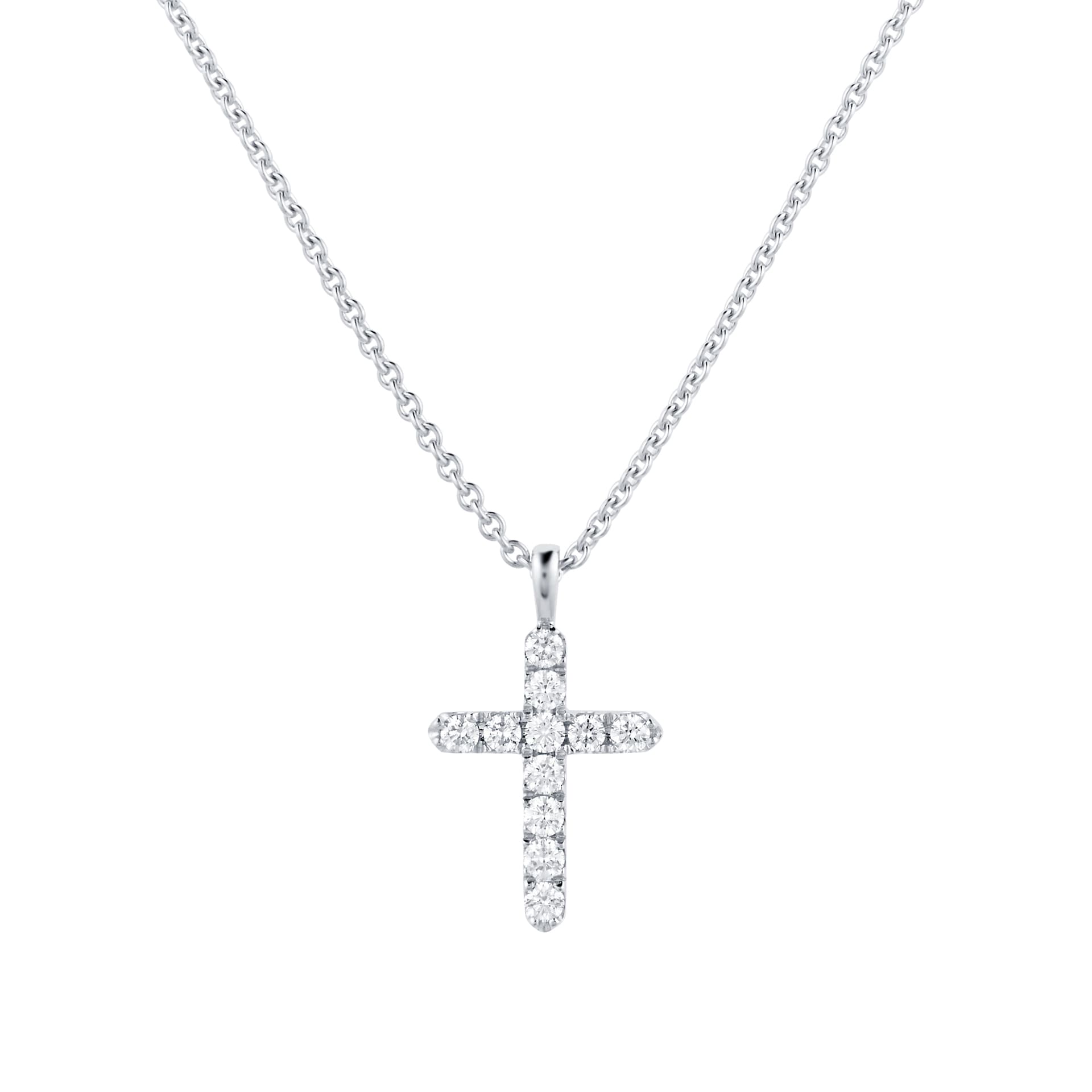 Mappin & Webb Fortune 18ct White Gold 0.22cttw Diamond Cross Pendant