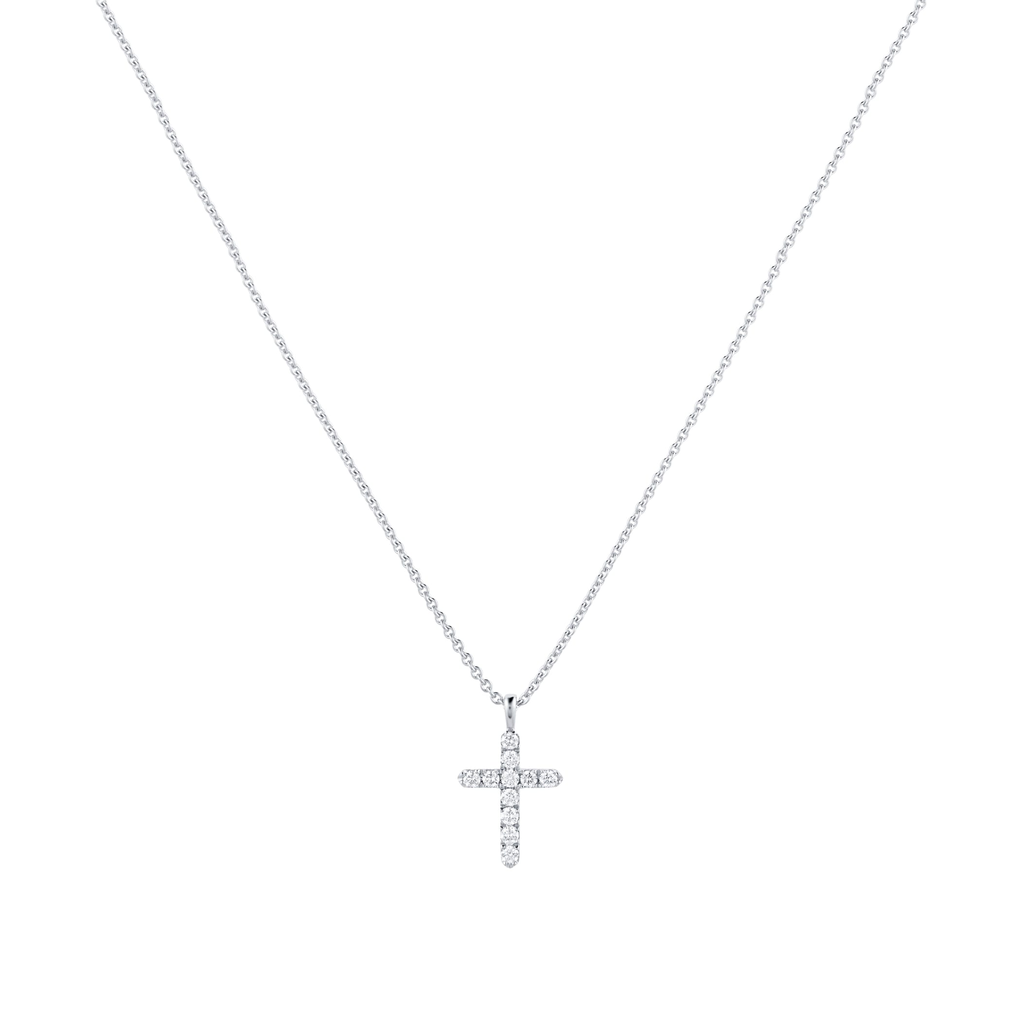 Mappin & Webb Fortune 18ct White Gold 0.22cttw Diamond Cross Pendant