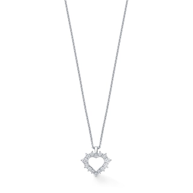 Mappin & Webb Fortune 18ct White Gold 0.42cttw Diamond Heart Pendant