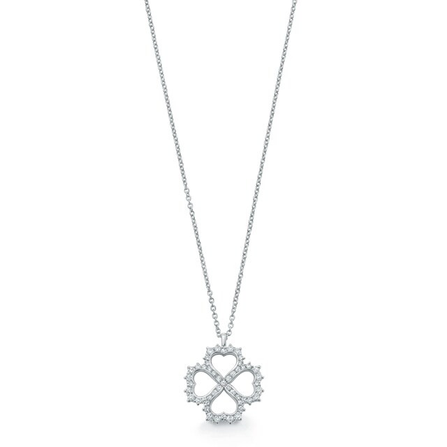 Mappin & Webb Fortune 18ct White Gold 0.44cttw Diamond Clover Leaf Pendant